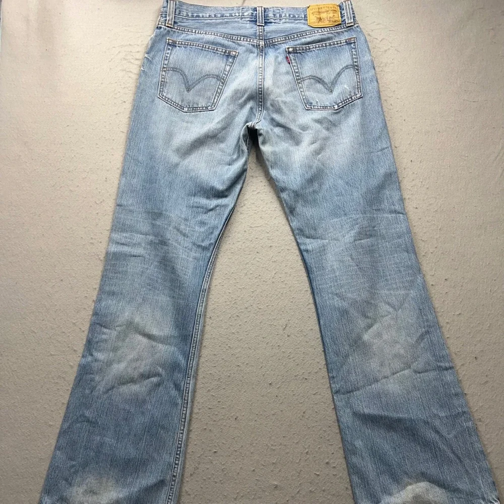 VTG Levis 527 Low Bootcut Jeans Mens 36x32 Light Wash Denim Blue Big Patch